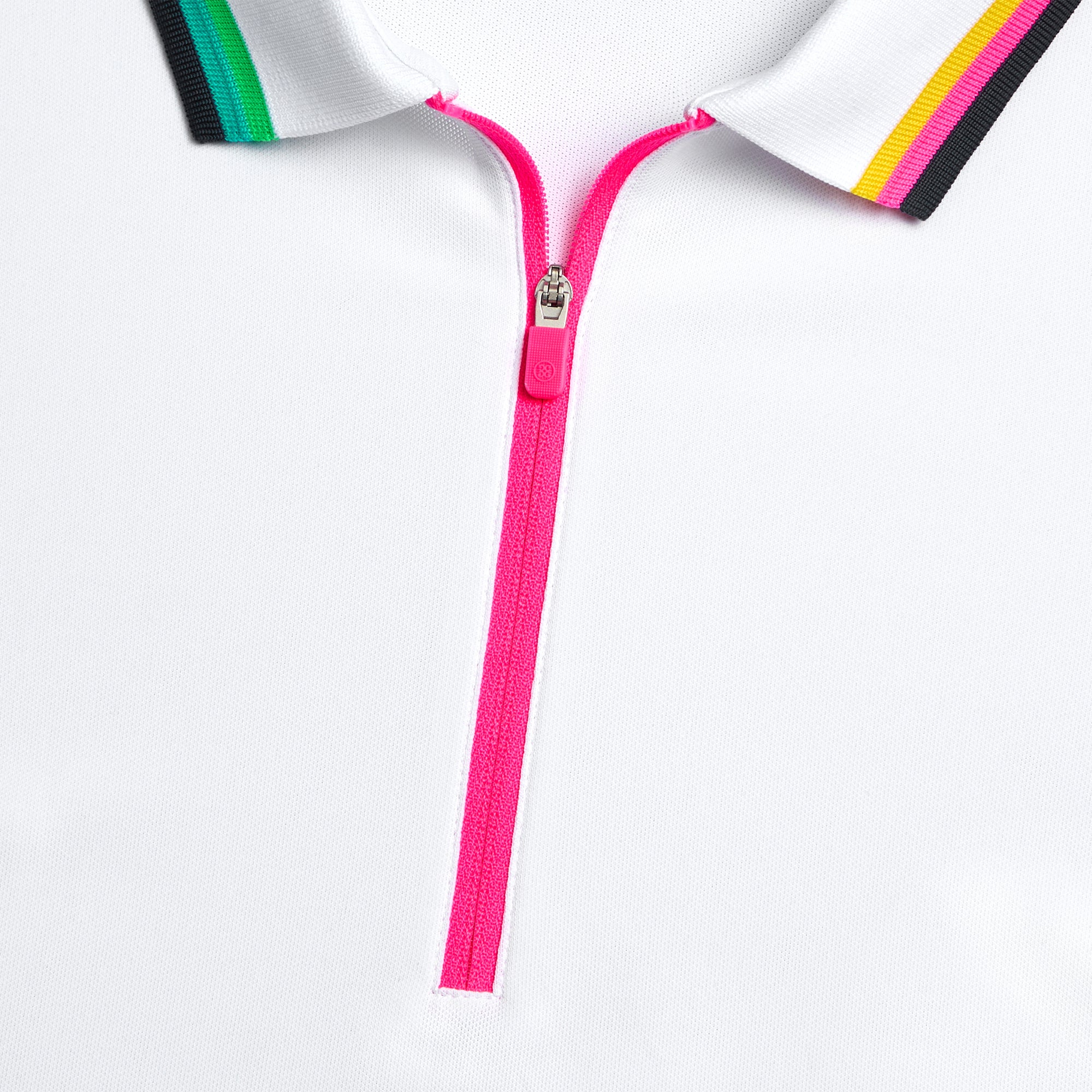 G/FORE Tech Pique Ladies Golf Polo Shirt Snow/Acid Lime